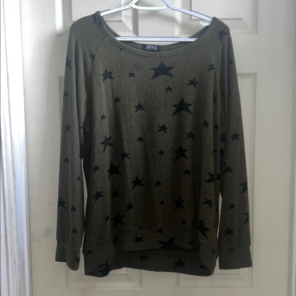 Green Star Patterned Sweater